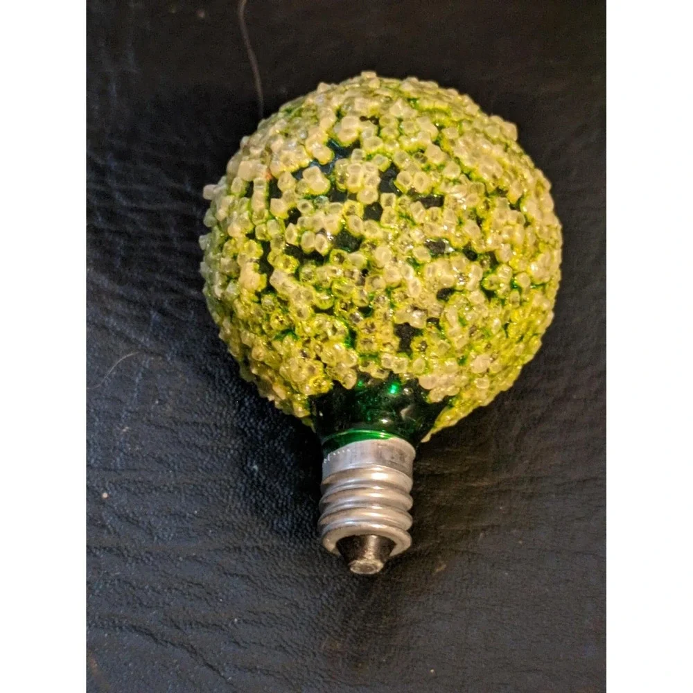 Vintage Ice Snowball Christmas Replacement Bulb Light Green Working
